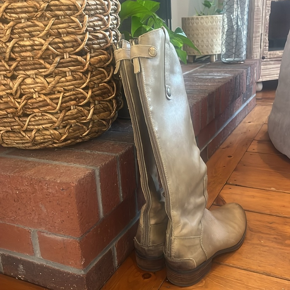 Sam Edelman Taupe/Olive green Leather “Penny” Boots - Size 9 - Picture 3 of 9